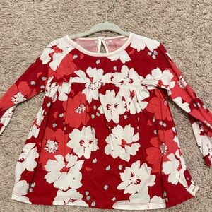 Burt’s Bees Floral Red Toddler Dress/Long Shirt